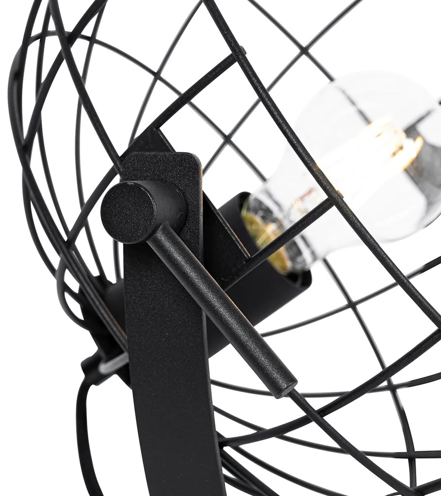 Lampada da tavolo a treppiede industriale nera regolabile - Hanze