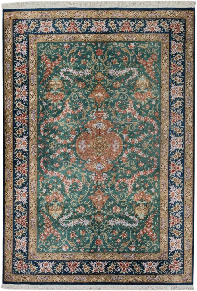 Ghom Tappeto 200x140 (Iran) Annodato A Mano
