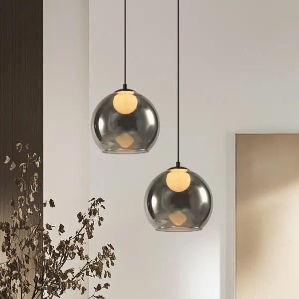 Lampadario a sospensione su cavo BRIN 1xG9/15W/230V nero fumé