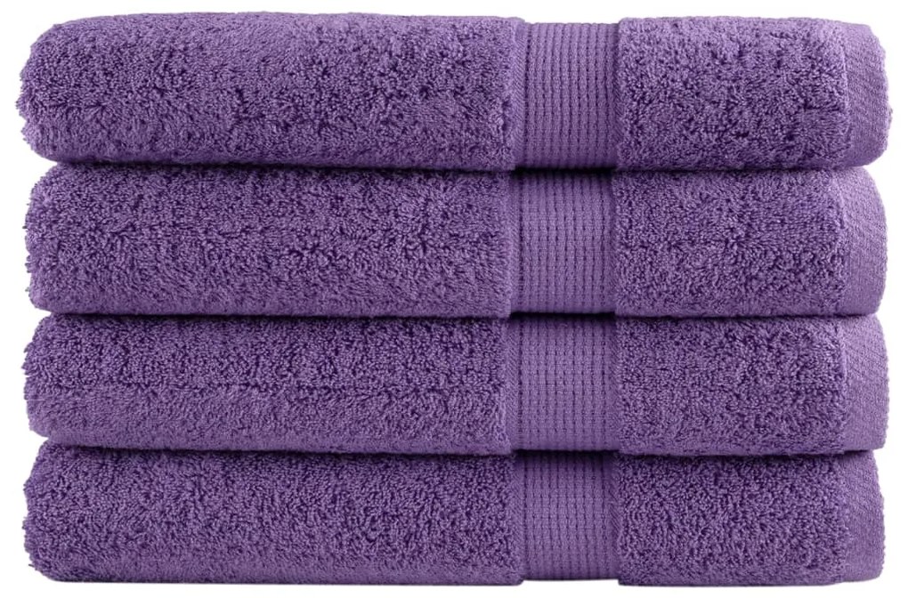 Asciugamani Premium Solund 4 Pz Viola 100x200 Cm 600 G/m² /