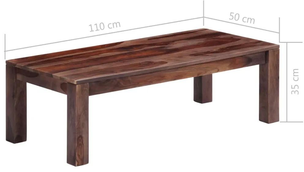 Tavolino da Caffè Grigio 110x50x35cm Legno Massello di Sheesham