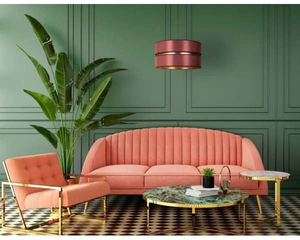 Duolla - Lampadario a sospensione con filo DUO 1xE27/15W/230V diametro 40 cm bordeaux/oro