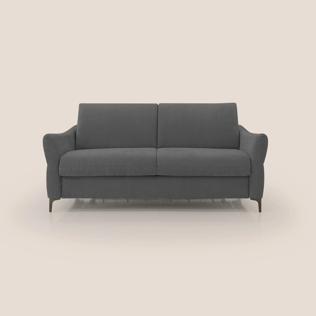 Dalia divano letto con materasso H18 cm e piedi alti in raffinato tessuto smacchiabile T17