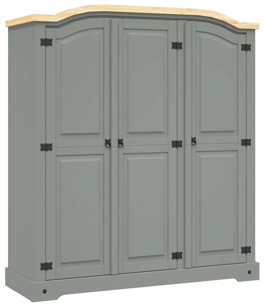 Vidaxl Armadio İn Legno Di Pino Messicano Corona 3 Ante Grigio /