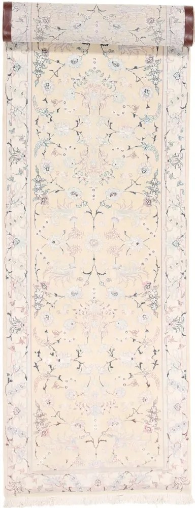 Tabriz Tappeto 390x80 Beige (Iran) Annodato A Mano