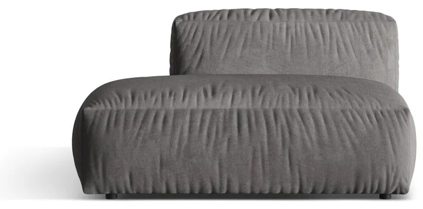 Parte divano componibile grigio (con penisola a sinistra) con rivestimento in velluto Martina – Micadoni