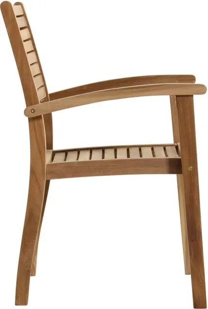 Sedia da esterno di colore naturale in legno massiccio Sunderland – Hartman