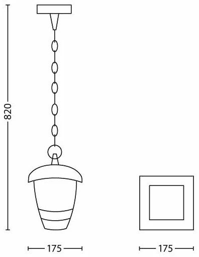 Philips 15386/30/16 - Lampadario a sospensione MYGARDEN CREEK 1xE27/60W/230V nero