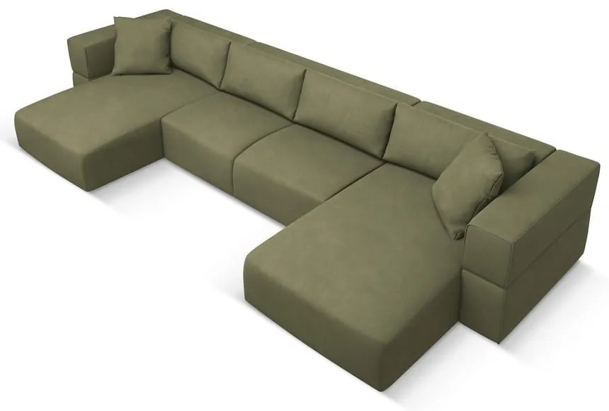 Divano angolare a U verde chiaro Esther - Milo Casa