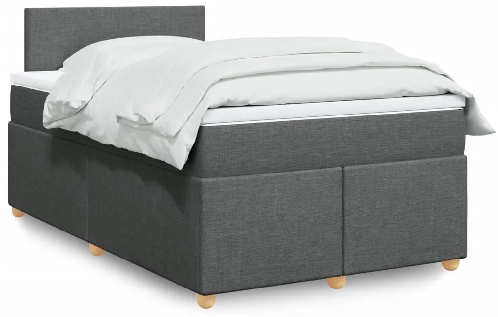 Giroletto A Molle Con Materasso Grigio Scuro 120x200 Cm Tessuto /