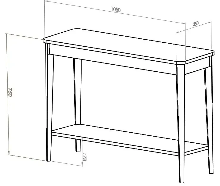Tavolo Consolle In MDF 85x35 Cm Con Finitura Grigio Chiaro E Legno