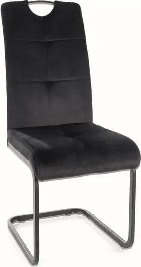 Sedia Axo in velluto nero Blu19