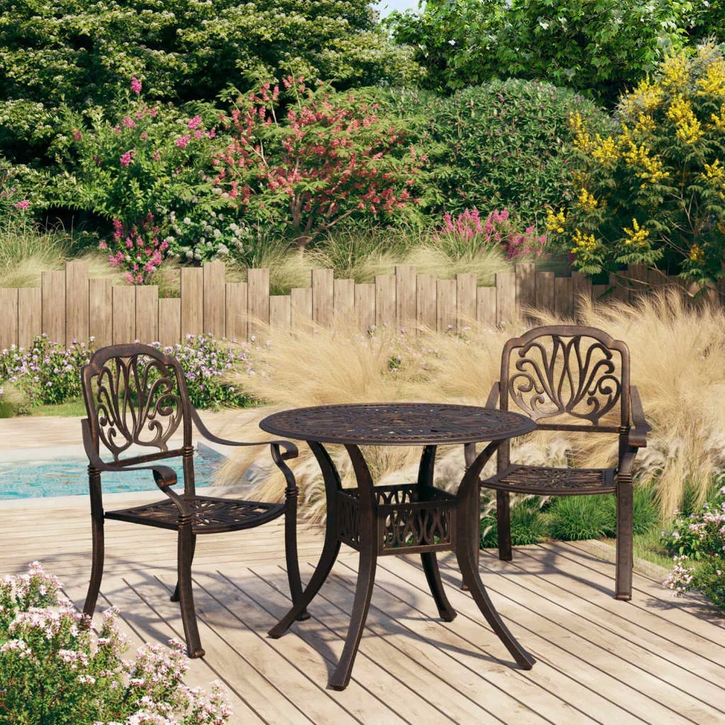 Set Da Bistrot 3 Pz İn Alluminio Pressofuso Bronzo /