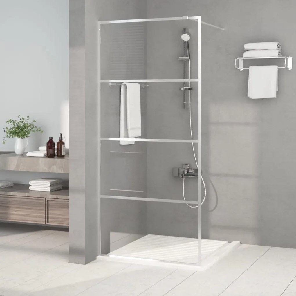 Parete Doccia Walk İn Argento 90x195 Cm Vetro Trasparente Esg /