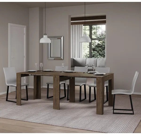 Consolle allungabile fino a 181 cm in nobilitato Noce - NARROW 90x25 cm