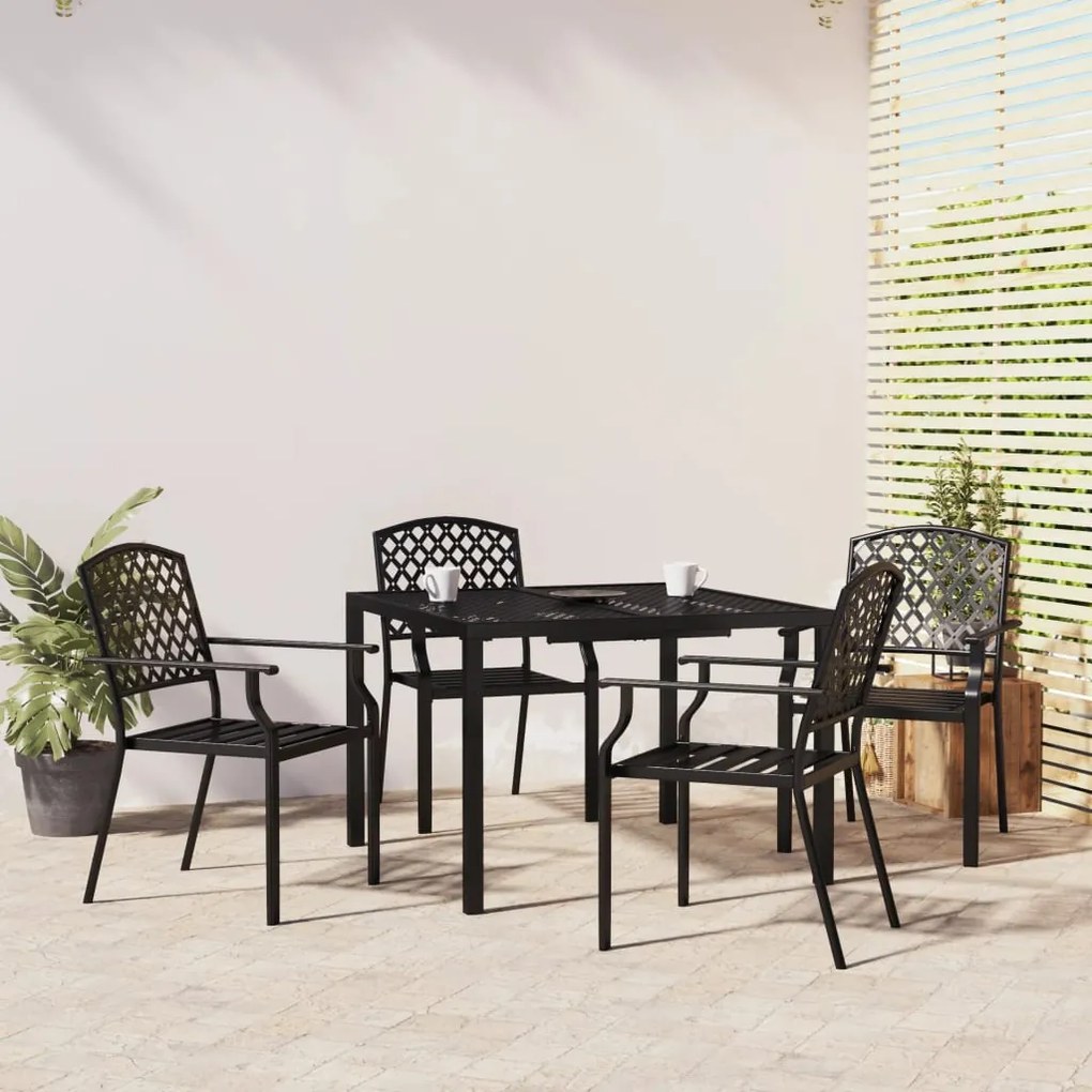 Set Da Pranzo Da Giardino 5 Pz İn Acciaio Antracite /