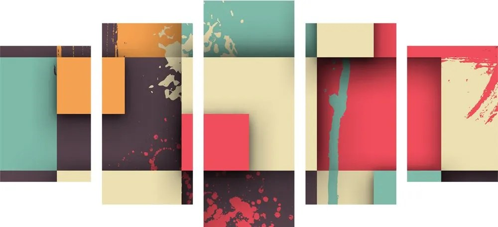 Quadri 5 pezzi – Texture astratta