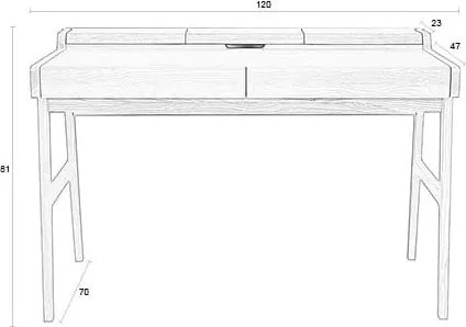 Scrivania in stile segreteria 70x120 cm Kaat – Zuiver