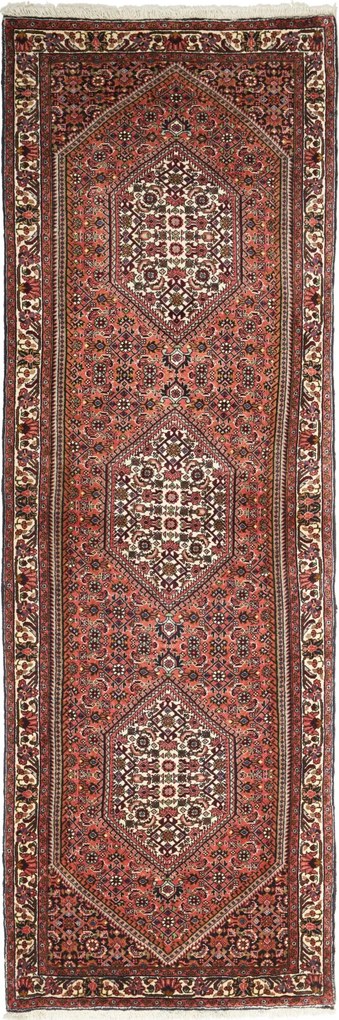 Bidjar Tappeto 70x210 Rosso (Iran) Annodato A Mano