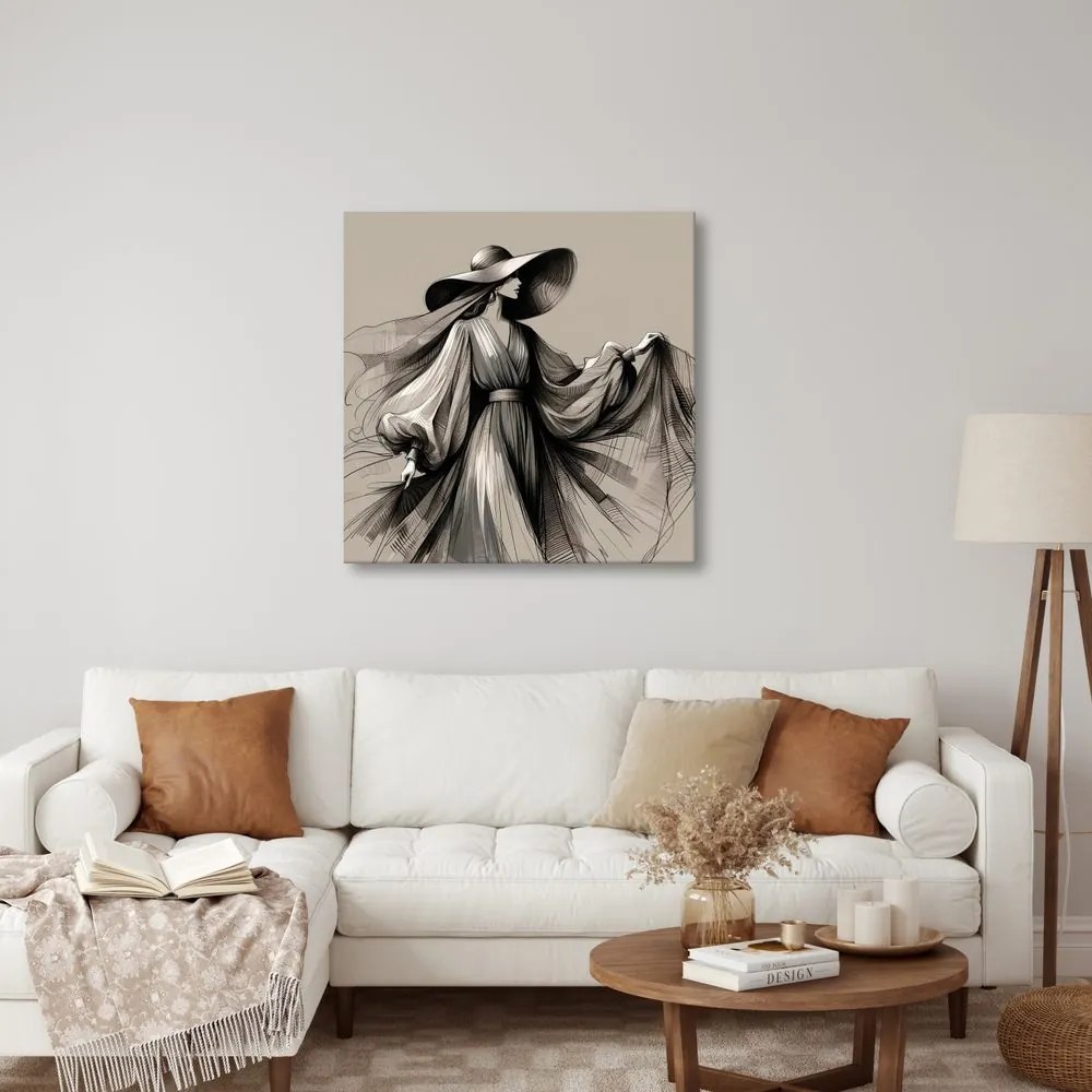 Quadro su tela – Donna in abito fluente