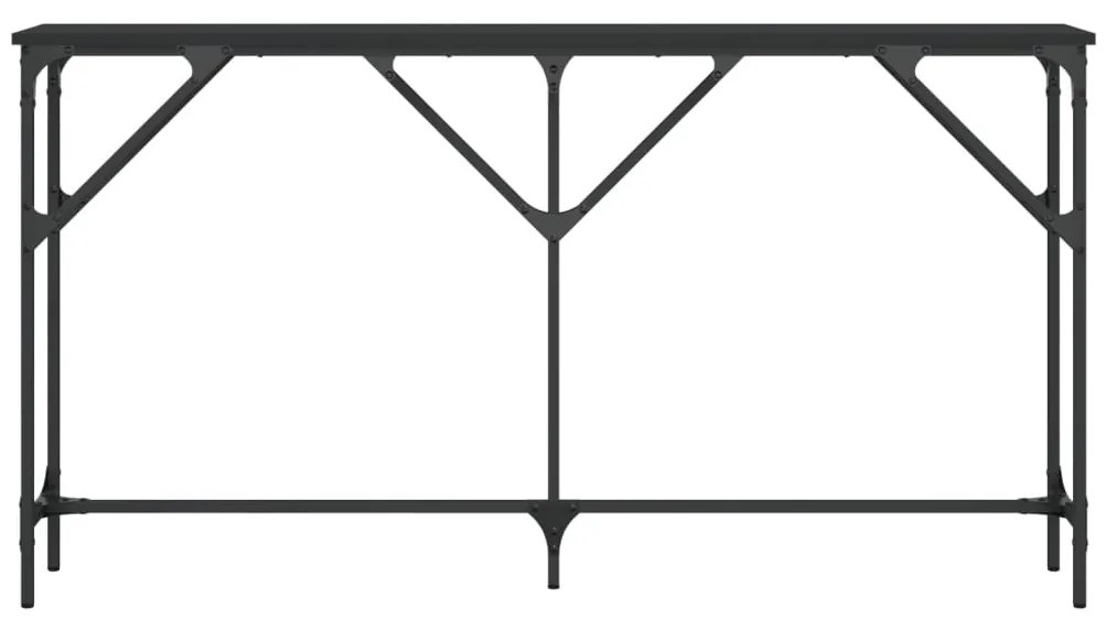 Tavolino consolle nero 140x23x75 cm in legno multistrato