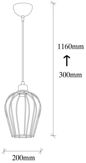 Lampadario su corda TEL 1xE27/40W/230V