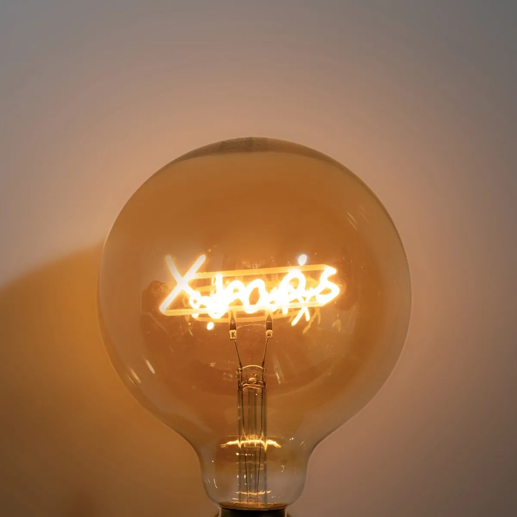 Lampadina LED E27 natalizia G125 ambrata 1,8W 100 lm 1800K