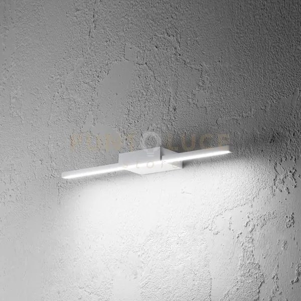 Gap490c- applique led in alluminio 3000k 870lm 12w ip44 51,5cm bian...