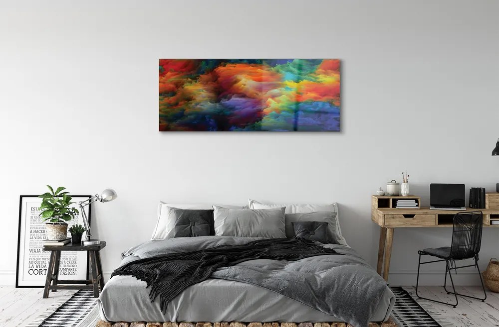 Quadro acrilico Frattali 3D colorati 120x60 cm