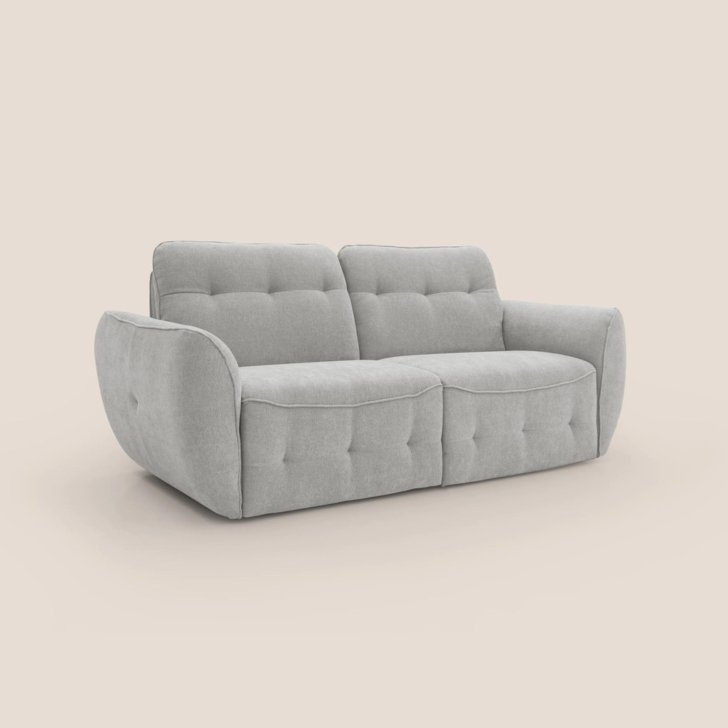 Cerbero divano 2 e 3 posti in morbido bouclé impermeabile T07 grigio