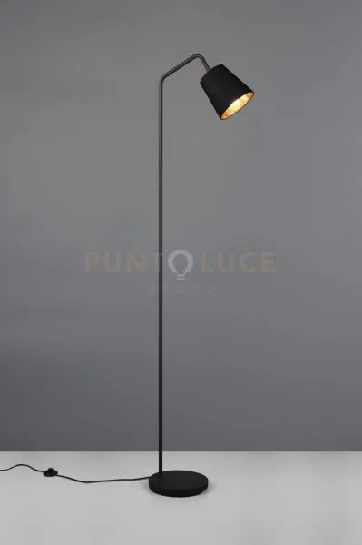 Buddy piantana metallo nero con paralume nero e oro h. 148cm 1 luce...
