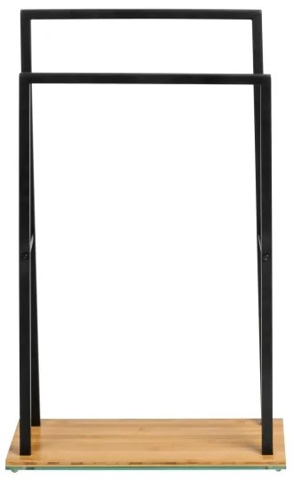 WENKO 24752100 - Porta asciugamani BAMBUSA 46x80 cm nero/marrone