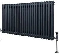 Termosifone Radiatore a 2 colonne per riscaldamento centralizzato Grigio Antracite 60 x 119cm