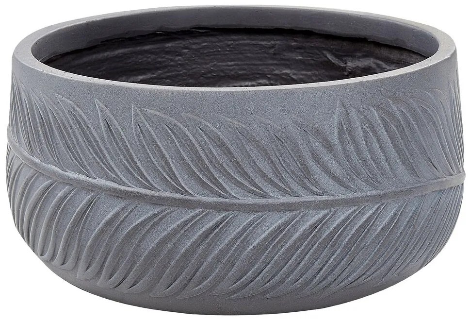 Vaso da fiori argilla grigio 35 x 35 x 19 cm FTERO Beliani
