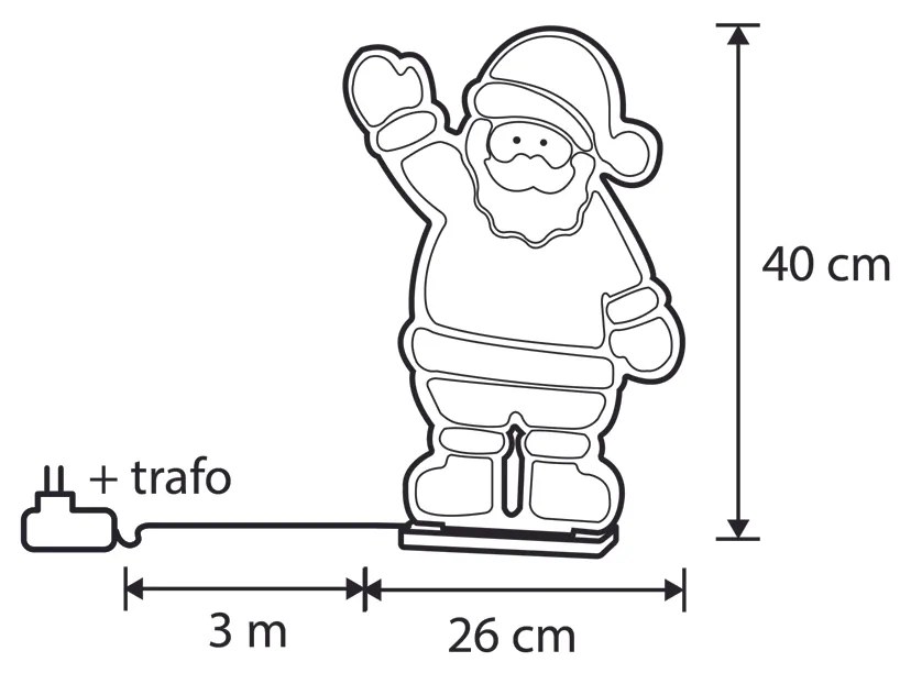 Lampada da tavolo natalizia Babbo Natale con LED e timer - Infinidade