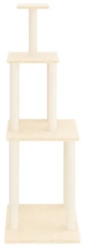 Albero per Gatti con Tiragraffi in Sisal Crema 149 cm