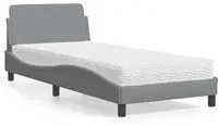 Letto con Materasso Grigio Chiaro 90x200 cm in Tessuto 3208324