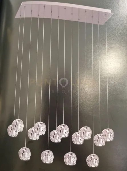 Lampada a sospensione ciottolo 14 luci luci acrilico trasparente, s...