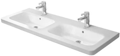 Lavabo Doppio 130x48 con troppieno per colonna Bianco Durastyle 2338130000 Duravit