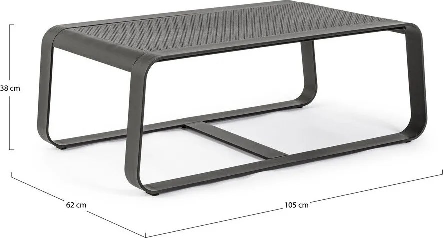Tavolino da giardino in alluminio 62x105 cm Merrigan – Bizzotto