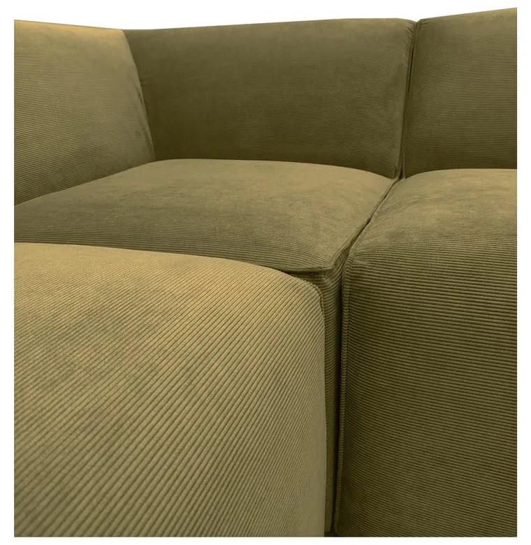 Divano angolare in velluto a coste verde (angolo destro) Sting - Scandic