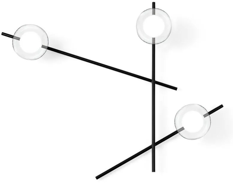 Mikado parete/soffitto 3 luci vetro cosmo