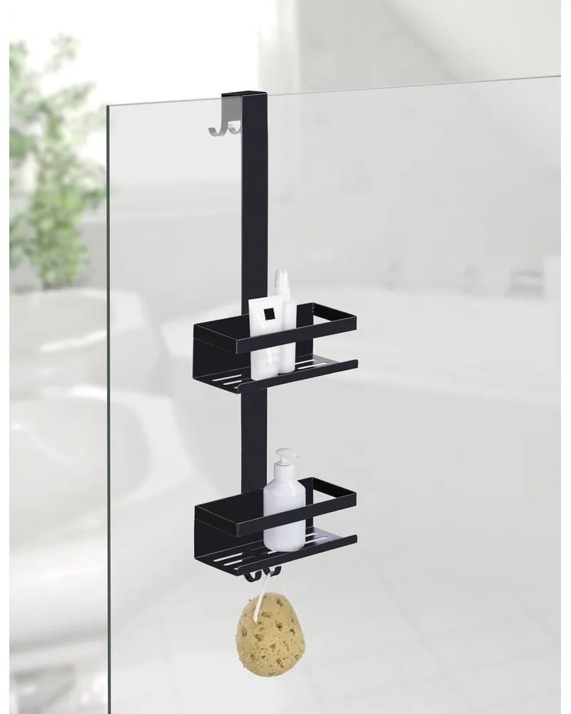 Mensola da bagno da appendere nera in acciaio inox Bribano – Wenko