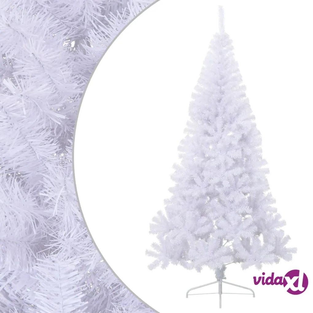vidaXL Albero di Natale Artificiale Metà con Supporto Bianco 210cm PVC