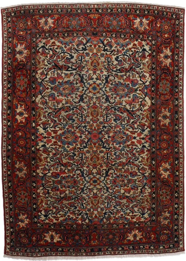 Kashan Tappeto 200x130 Rosso (Iran) Annodato A Mano
