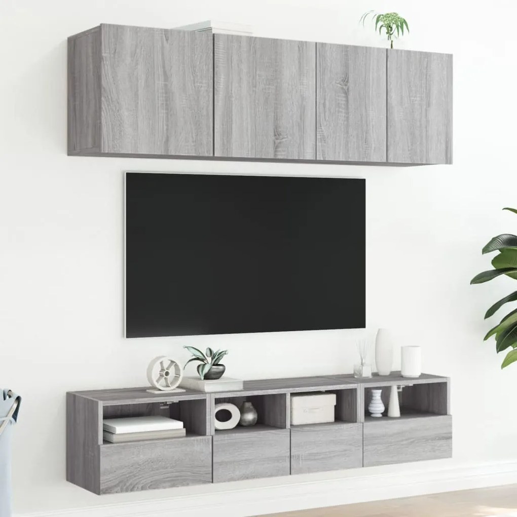 Mobile tv parete grigio sonoma 40x30x30 cm in legno multistrato