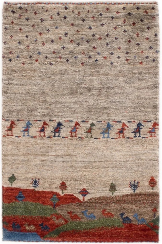 Gabbeh Tappeto 90 x 60 Marrone (Iran) Annodato A Mano