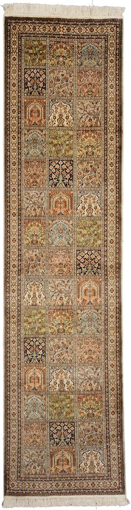 Cashmere Silk Tappeto orientale 80 x 310 Beige (Indian) Annodato A Mano