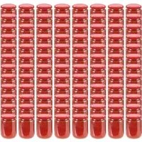 Vasi per Marmellata in Vetro Coperchio Rosso 96 pz 230 ml 50801