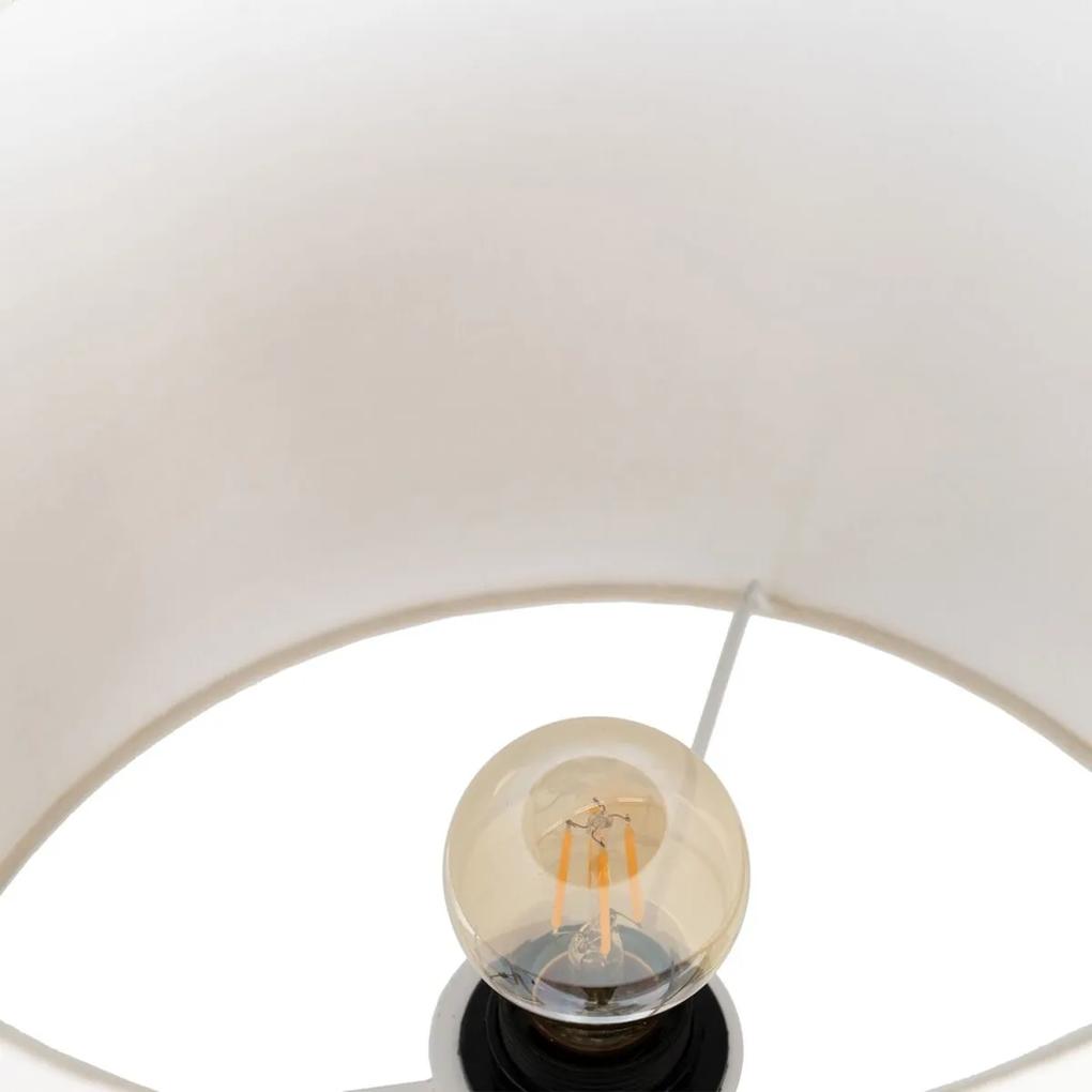 Lampada da tavolo 30 x 30 x 52 cm Naturale Legno Bianco Ferro